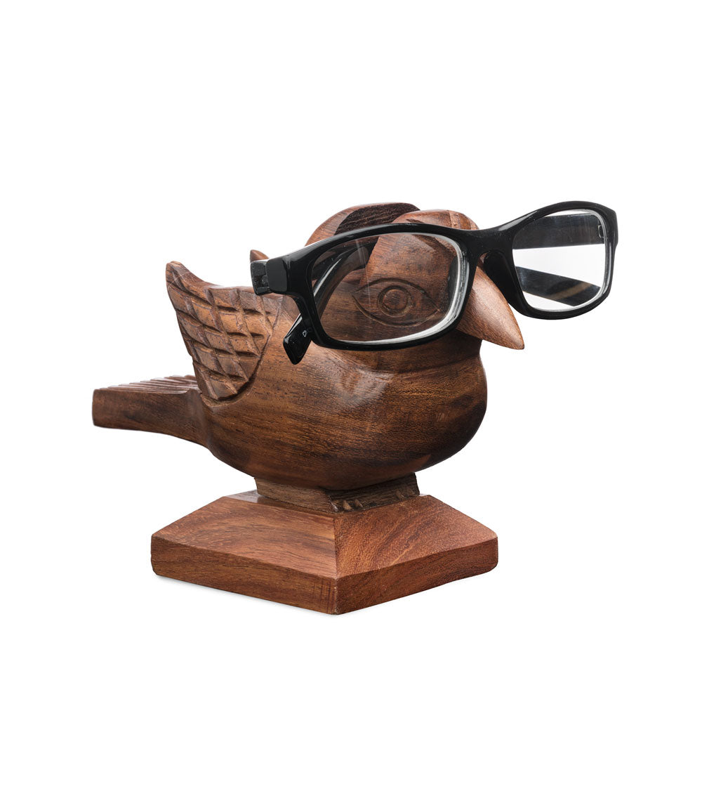 Sparrow Eyeglass Holder Stand - Handcrafted Indian Rosewood - Osadia Concept Store