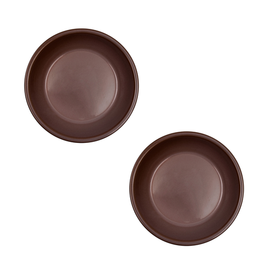 Yuka Deep Plate, Set of 2 in Dark Terracotta