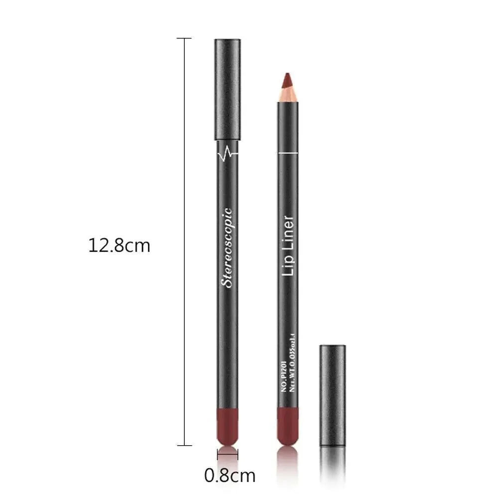 12-Piece Waterproof Lipstick & Lip Liner Set | Matte Finish & Long Lasting
