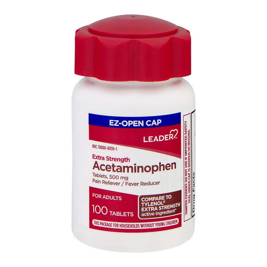 Leader Health Care Acetaminophen Extra Strength 500 Mg Tablets For Adults