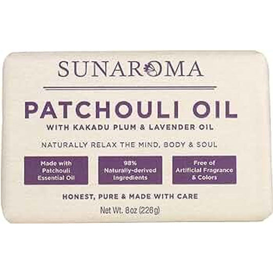 Sunaroma Patchouli Oil Relaxing Body Bar Soap - 8 Oz