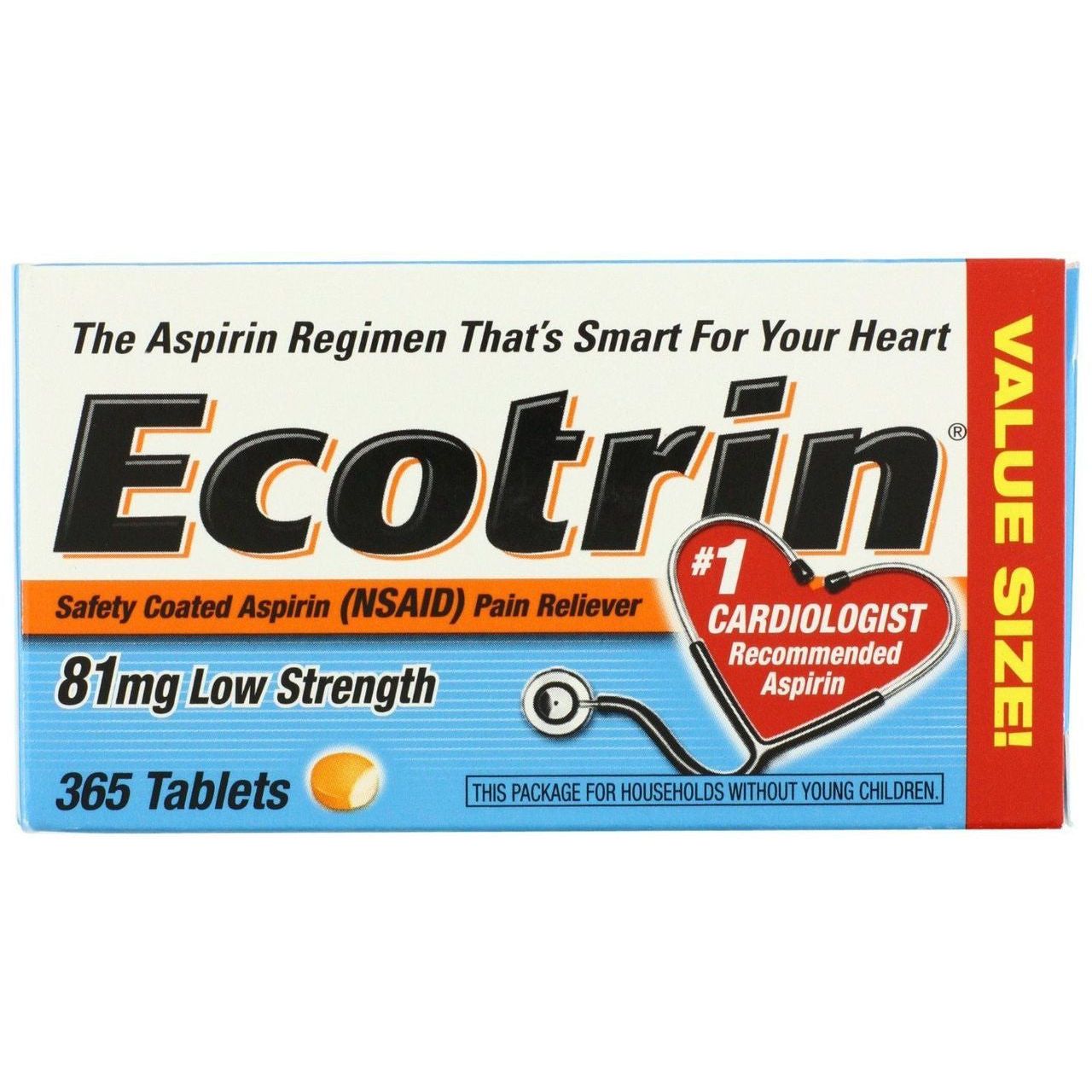 Ecotrin Safety Coated Aspirin 81 Mg Low Strength Tablets