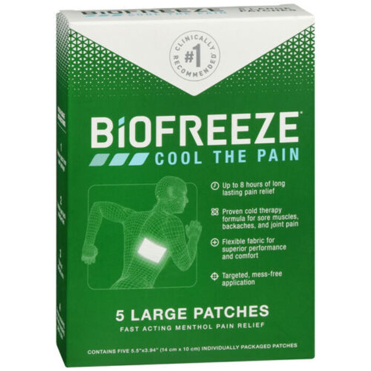 Biofreeze Menthol Pain Relief, Large Patches