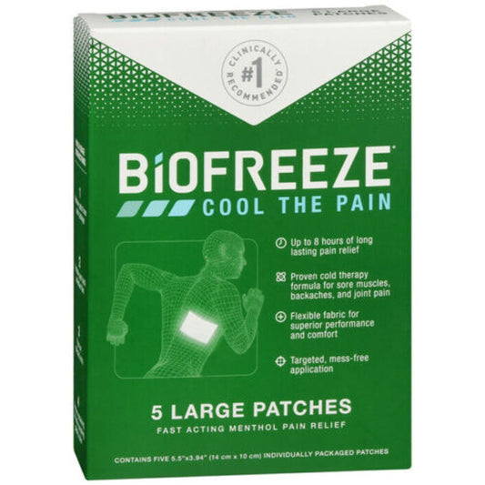 Biofreeze Menthol Pain Relief, Large Patches
