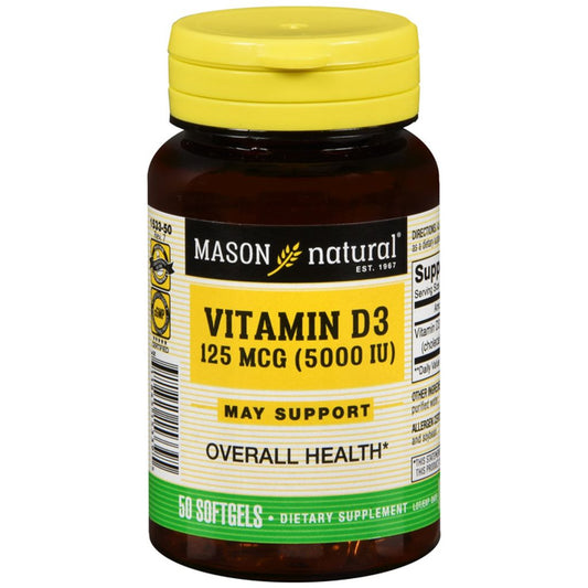 Mason Natural Advanced Vitamin D 5000 IU, 50 Softgels