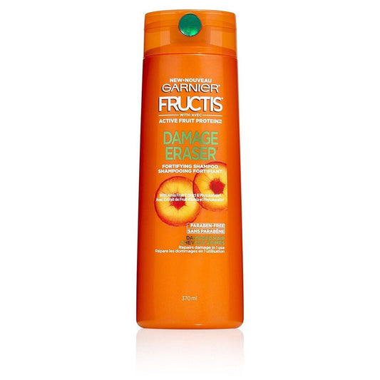 Fructis Garnier Damage Eraser Fortifying Shampoo, For Damaged Hair, Paraben Free, 12.5 Fl. Oz