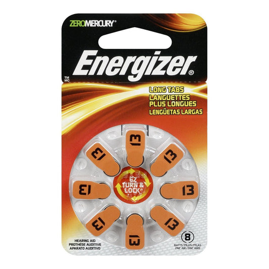 Energizer Hearing Aid Batteries Size 13, Orange Tab