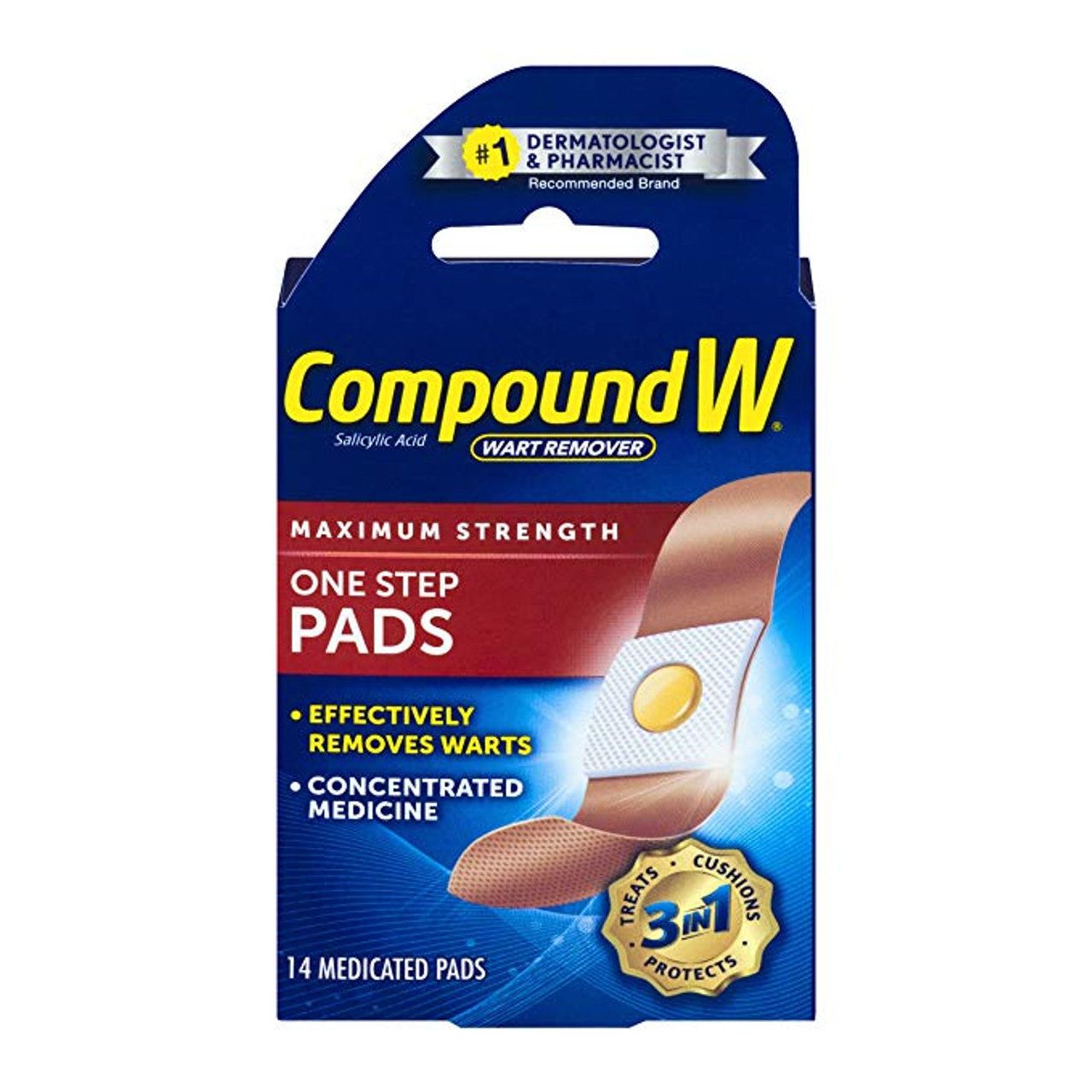 Compound W Wart Remover, Maximum Strength, One Step Pads