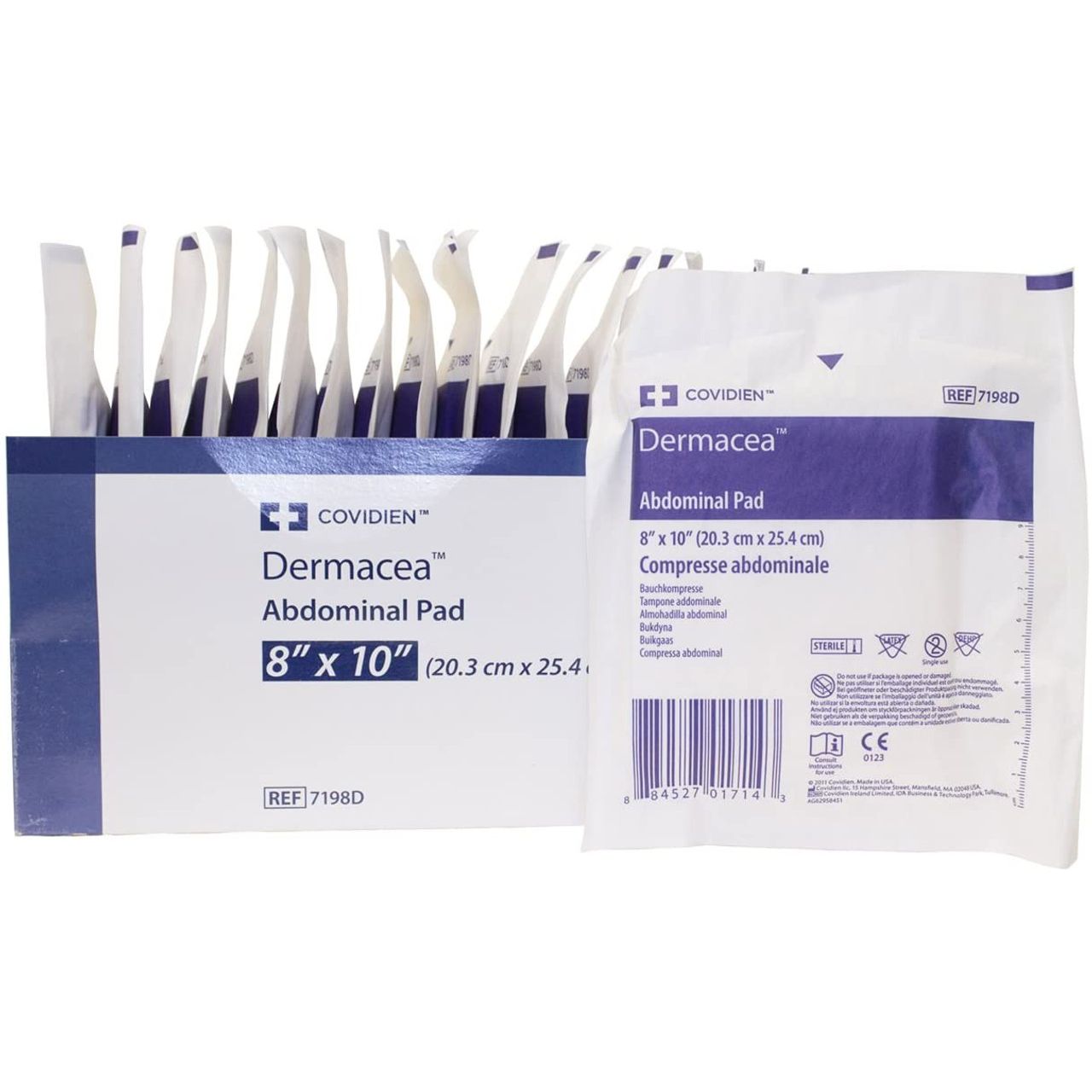 Kendall Dermacea Sterile Abdominal Pads 8" X 10" Box Of 18 Pads