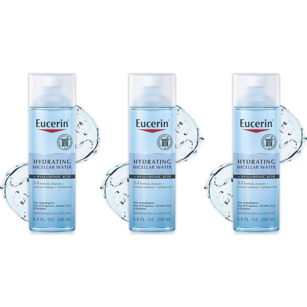 Eucerin Hydrating Micellar Water + Hyaluronic Acid, 6.8 Fl Oz (200 Ml)