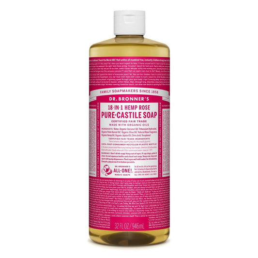Dr. Bronner's Organic 18-in-1 Hemp Pure Castile Liquid Soap Rose 8 Fl. Oz