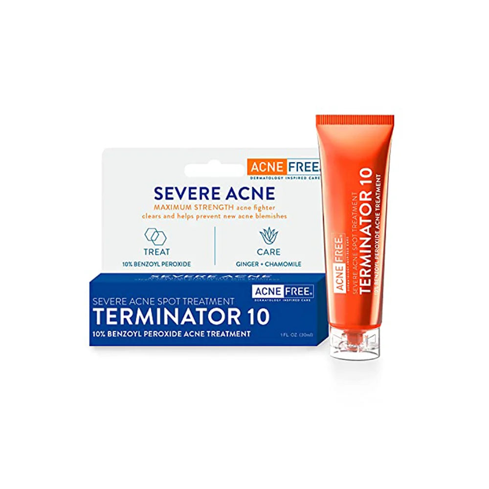 AcneFree X2 Terminator 10 Severe 10% Benzoyl Peroxide Treatment Exp.2026