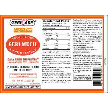 Geri-Care Geri-Mucil Sugar Free Orange Flavor