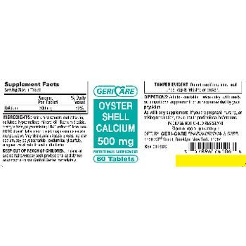 Geri-Care Oyster Shell Calcium 500 Mg