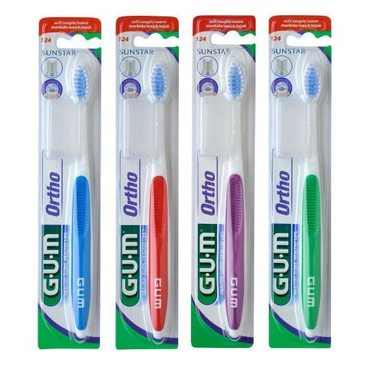 GUM Orthodontic 124 Soft Toothbrush (Assorted Colors)
