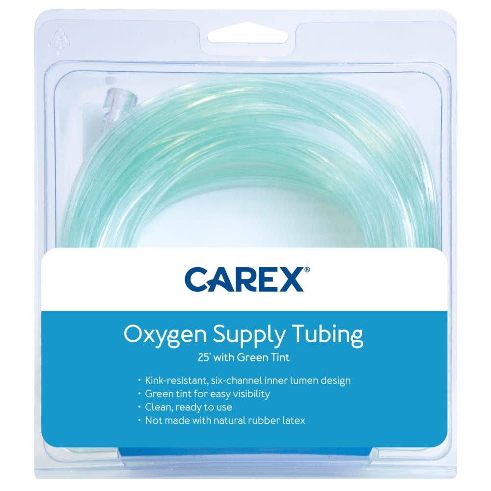 Carex Oxygen Supply Tubing With Green Tint, 25 FT