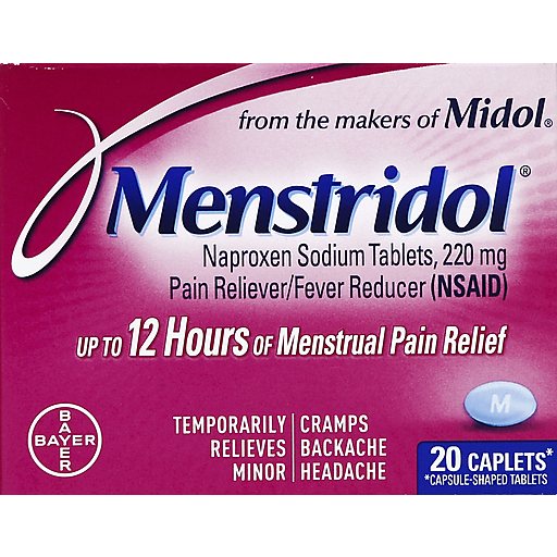 Menstridol Naproxen Sodium Pain Reliever/Fever Reducer 220mg 20