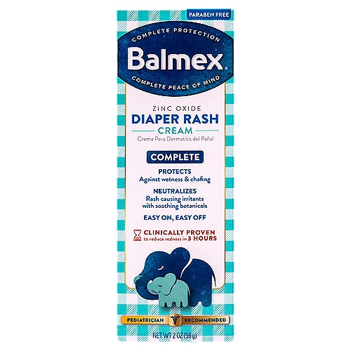 Balmex Baby Diaper Rash Cream With Zinc Oxide, 2 Oz