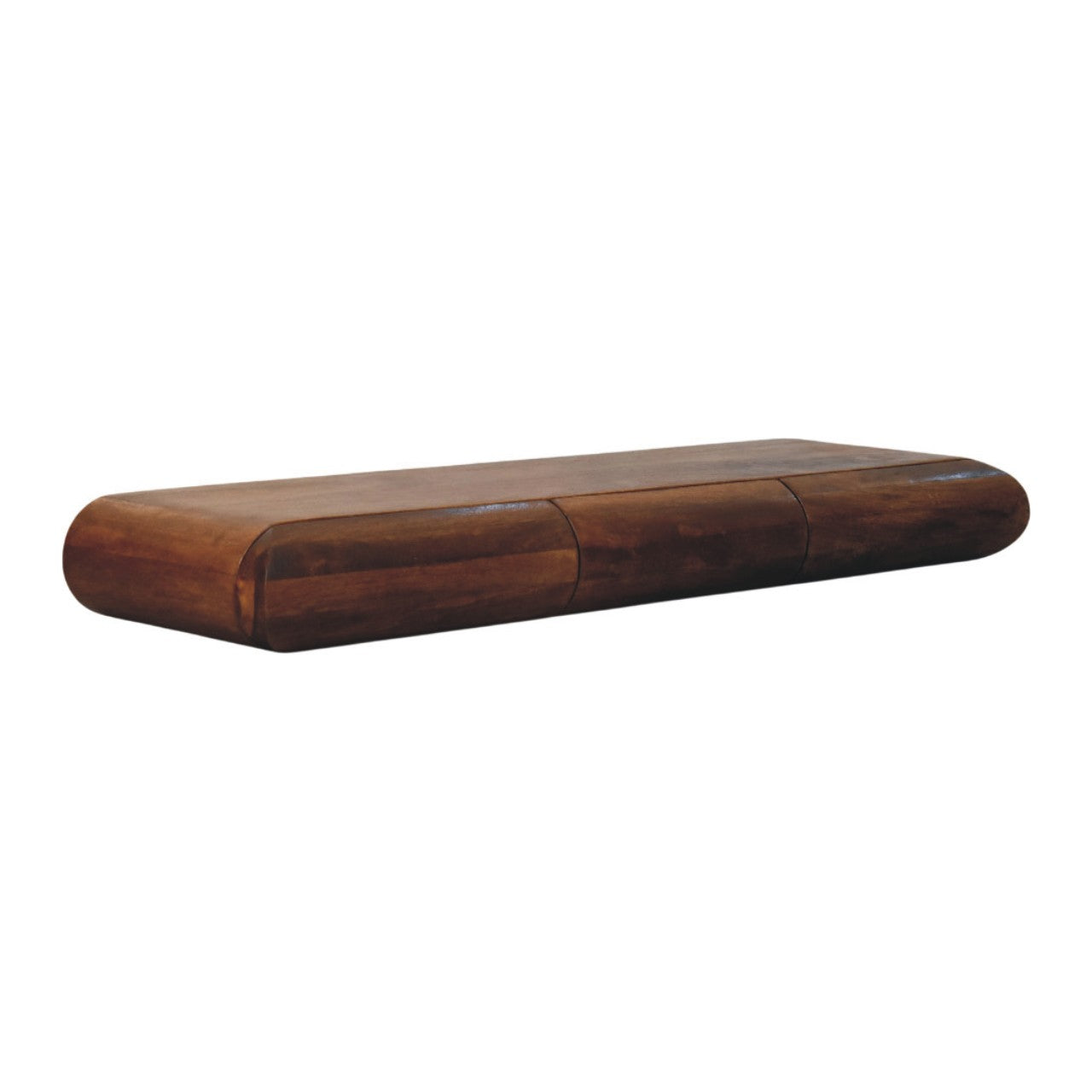 Solid Wood Solis Linear Console 3 Drawers brown