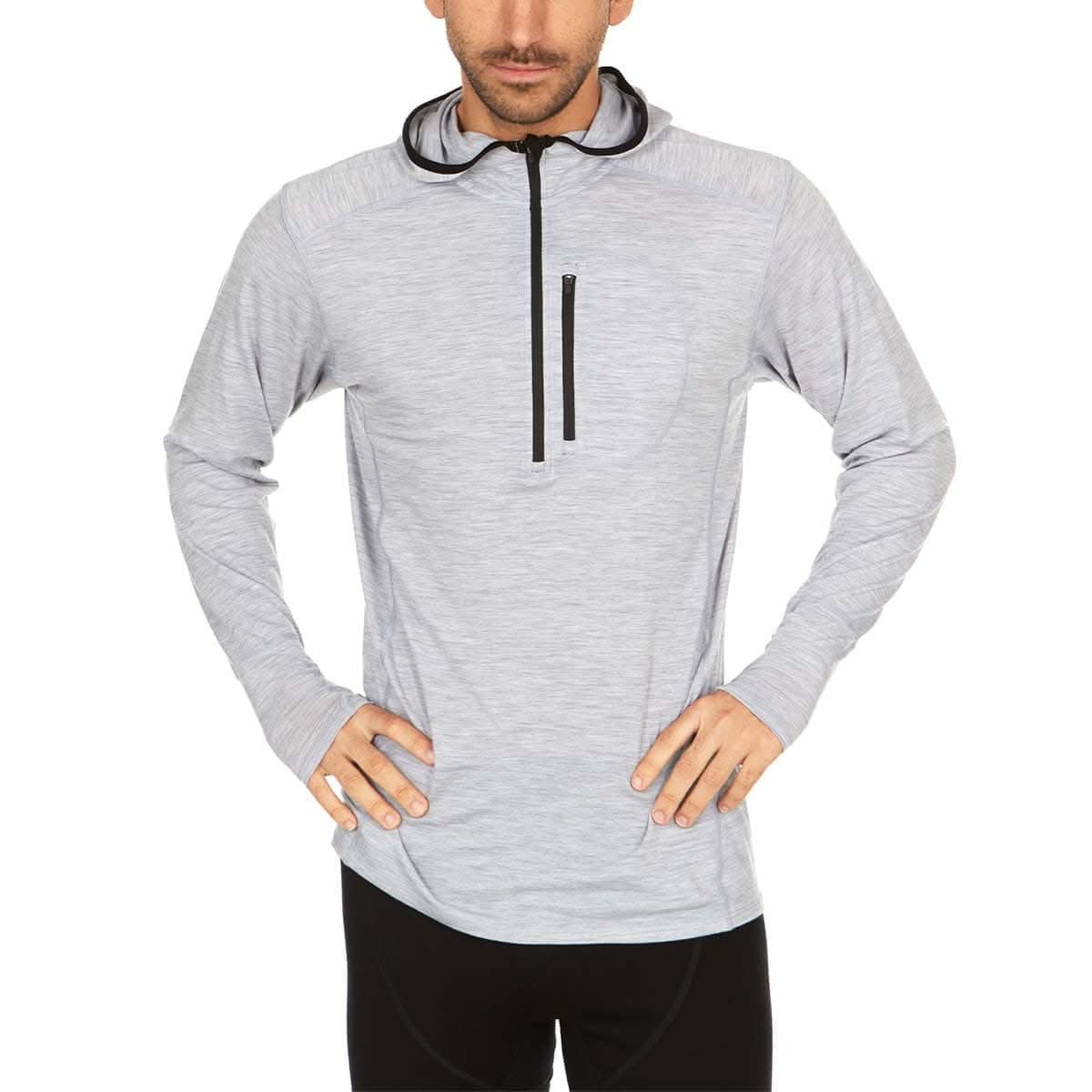 Men's Wool 1/4 Zip Merino Sun Hoodie - Microweight - Osadia Concept Store