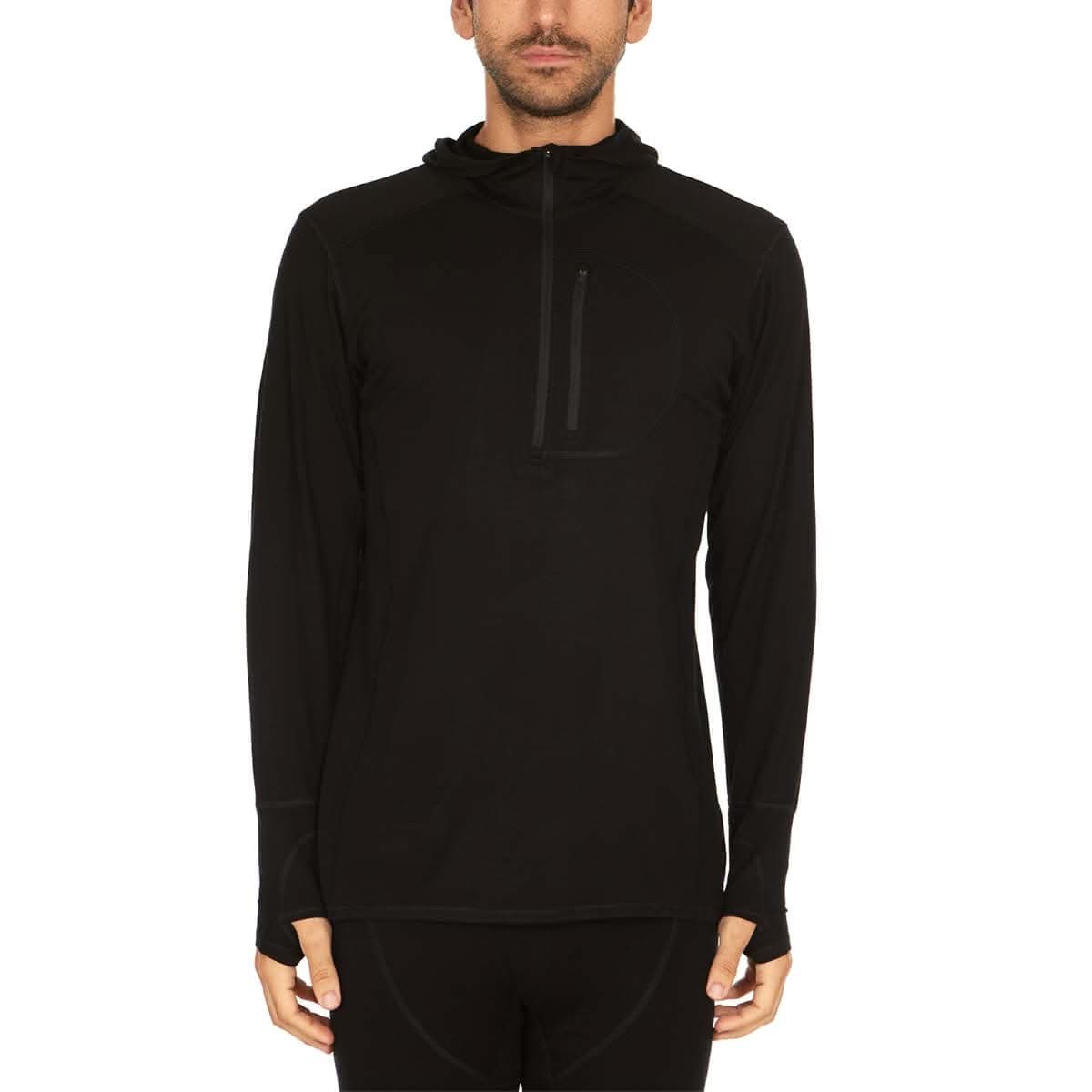 Men's Wool 1/4 Zip Merino Sun Hoodie - Microweight - Osadia Concept Store