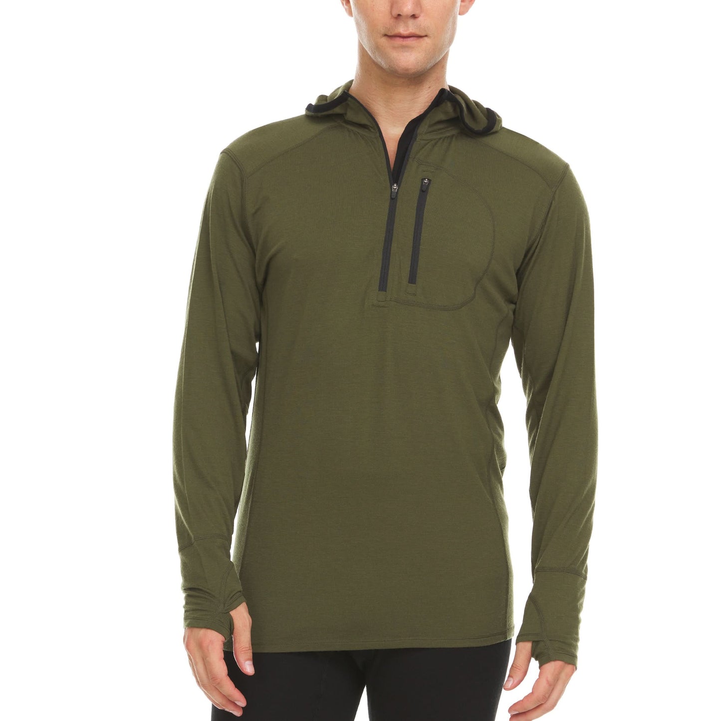 Men's Wool 1/4 Zip Merino Sun Hoodie - Microweight - Osadia Concept Store