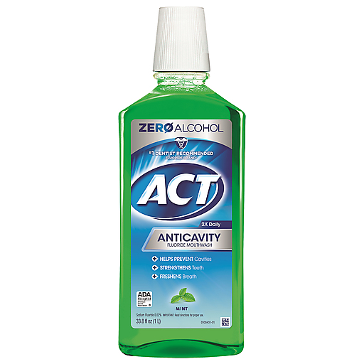Act Anticavity Mint Fluoride Mouthwash 33.8 Oz