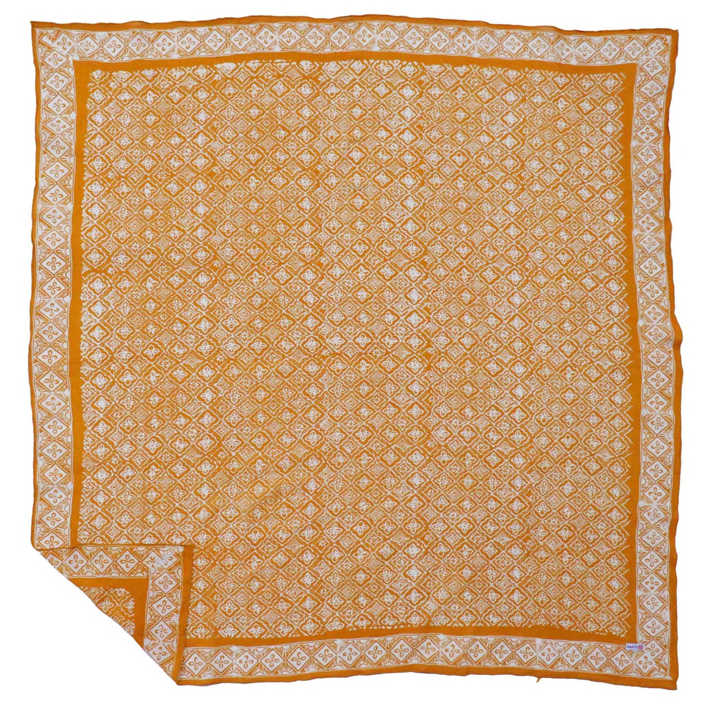 Large 39" Hand Dyed Batik Bandana - Mustard