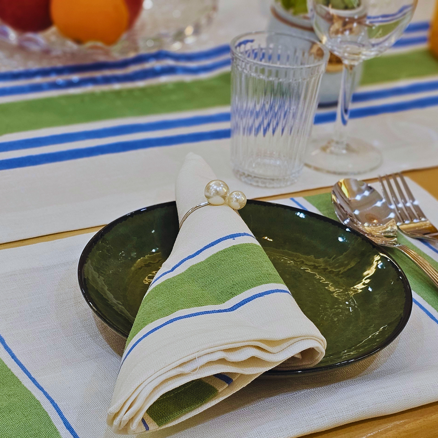 Taal Linen Napkins - Green (Set of 2)