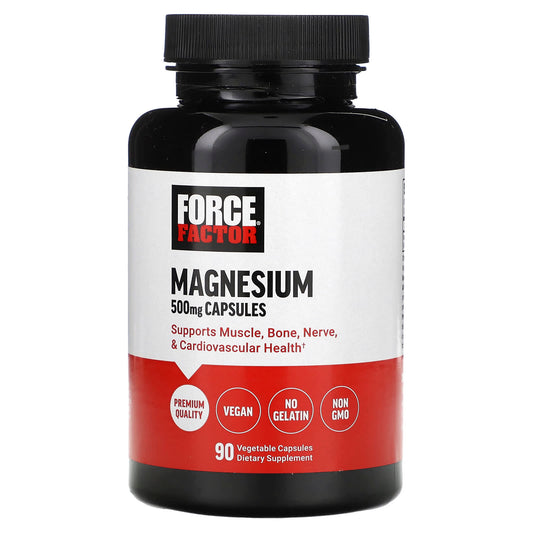 Force Factor Magnesium, 500 Mg, 90 Vegetable Capsules