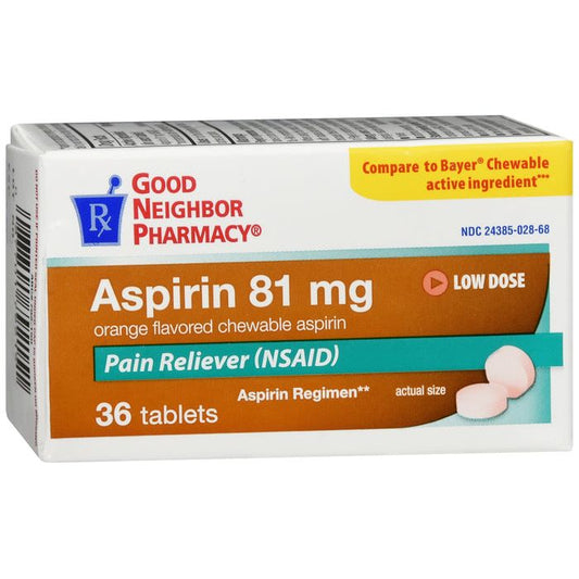 G.n.p. Aspirin 81mg Orange Chew Tab 36