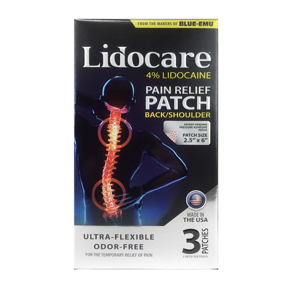 Lidocare Blue Emu Pain Relief Patch Back And Shoulder