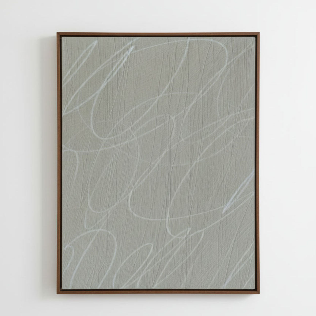 Gestural Marks in Fog Framed Canvas Wall Art