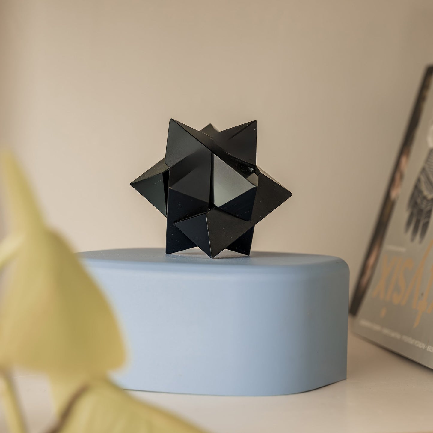 Burr Star 3D gemstone puzzle in Black Onyx