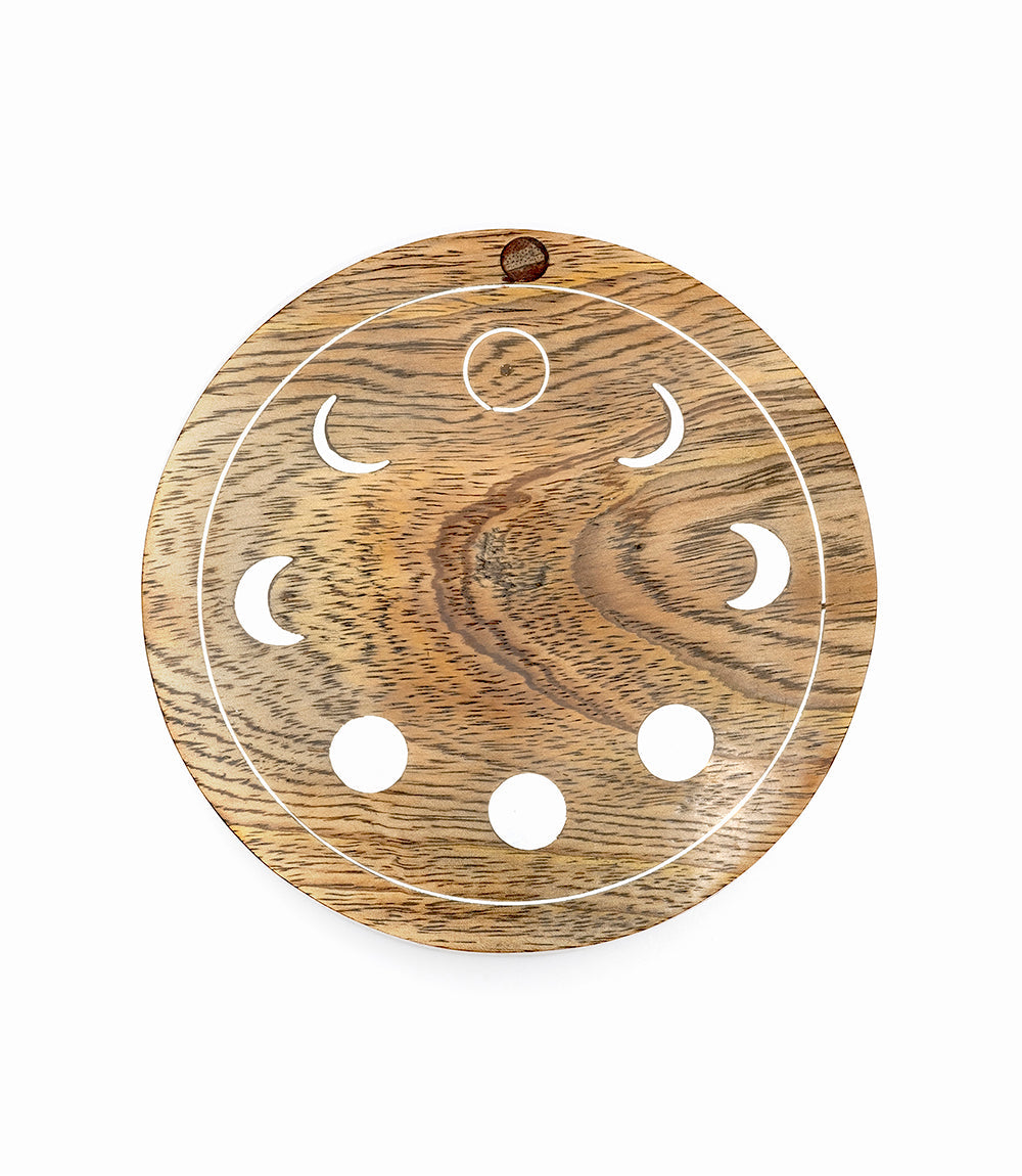 Indukala Moon Phase Round Pivot Box - Handcrafted Mango Wood - Osadia Concept Store