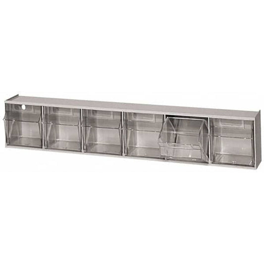 Quantum Storage Systems Tip Out Bin QTB306 – 6 Compartments White
