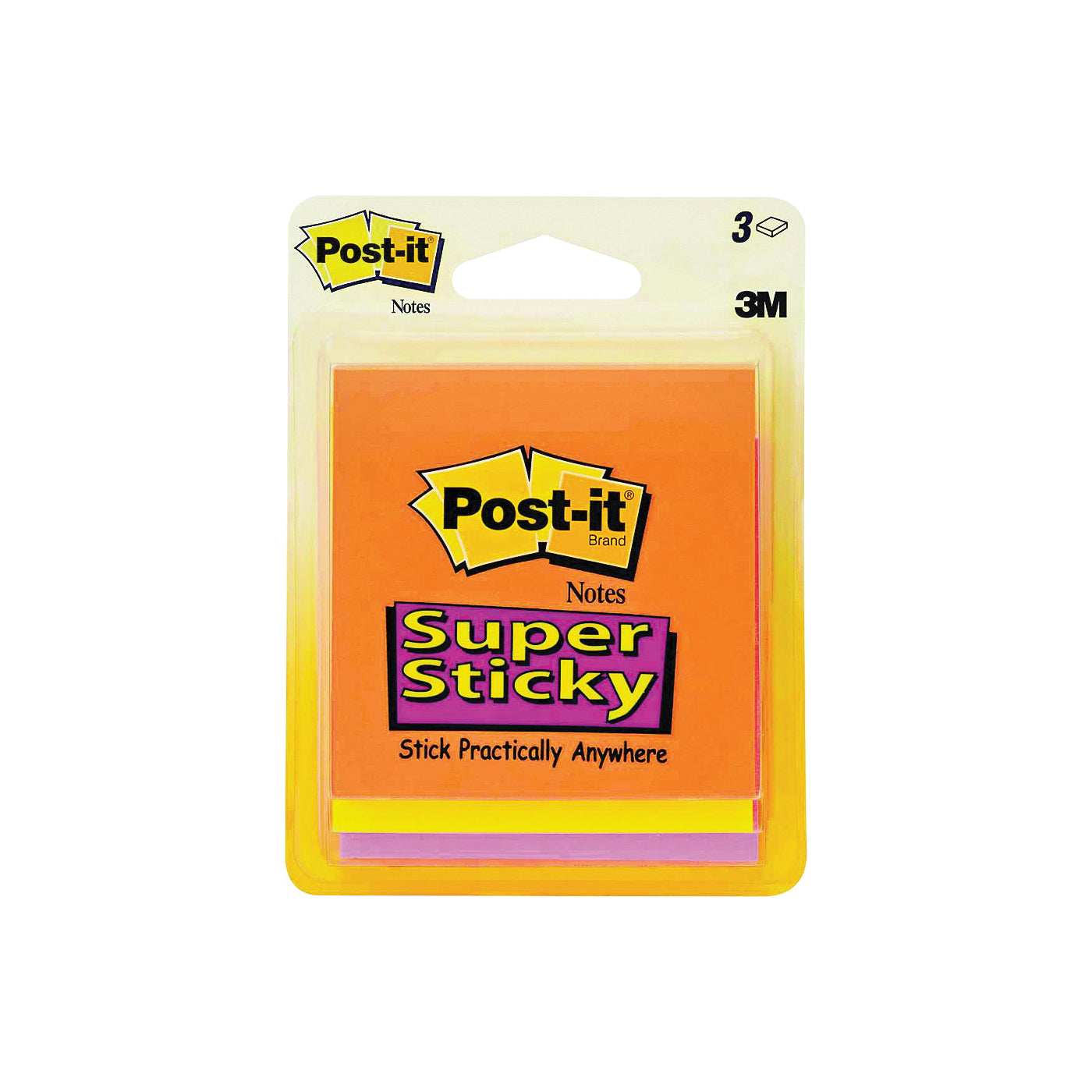 Post-it Super Sticky Notes, 3" X 3", Marrakesh Collection, 3 Pads/Pack