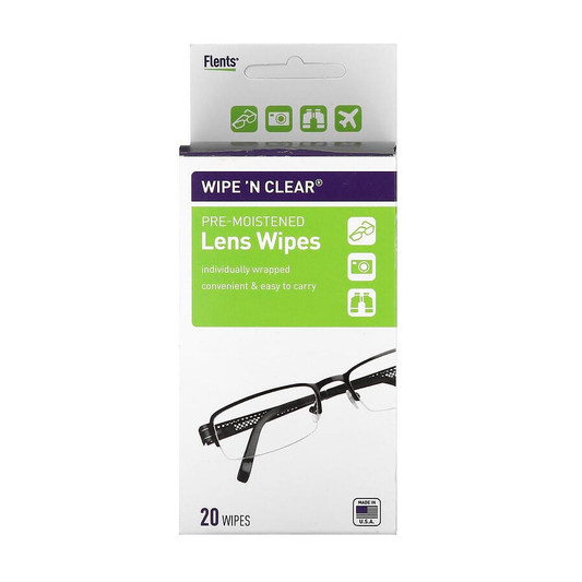 Flents Wipe 'N Clear Lens Wipes, Pre-Moistened