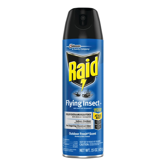 Raid Flying Insect Killer, Outdoor Fresh Scent, 15 Oz Aerosol Can