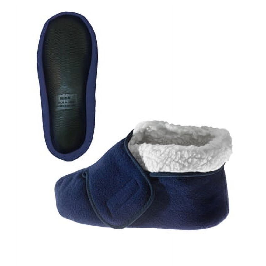 Careismatic Brands Inc. Men’s & Women’s Extra Wide Soft Fleece Diabetic Bootie Slippers For Seniors 2XL Navy