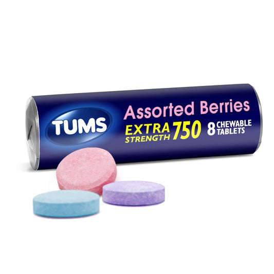 Tums Calcium Carbonate/Antacid, Ultra Strength, 1000 Mg, Chewable Tablets, Assorted Berries