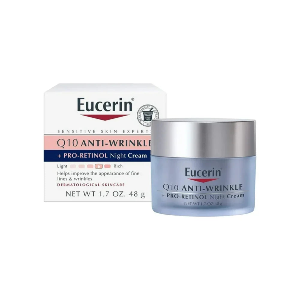 Eucerin Q10 Anti-Wrinkle + Pro-Retinol Night Cream, 1.7 Fl Oz - 48 G