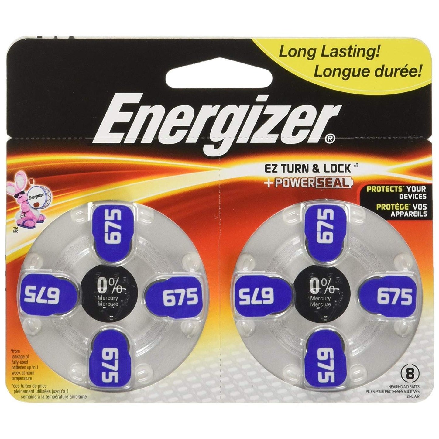 Energizer Batteries, Hearing Aid, Zinc Air, Size 675
