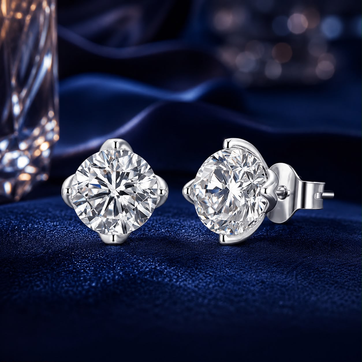 925 Sterling Silver 0.50 Carat Moissanite Earrings for Women