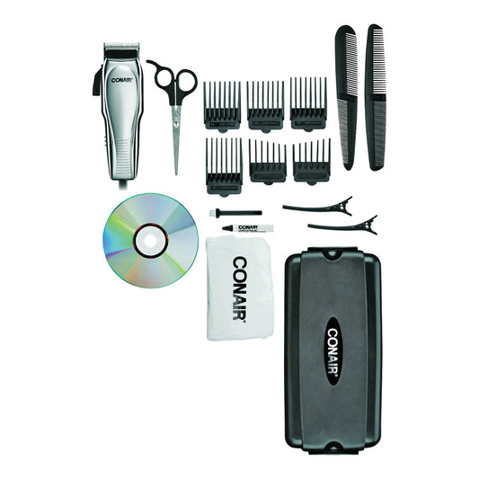 Conair Custom Cut Haircut Kit, Chrome, 21 Piece