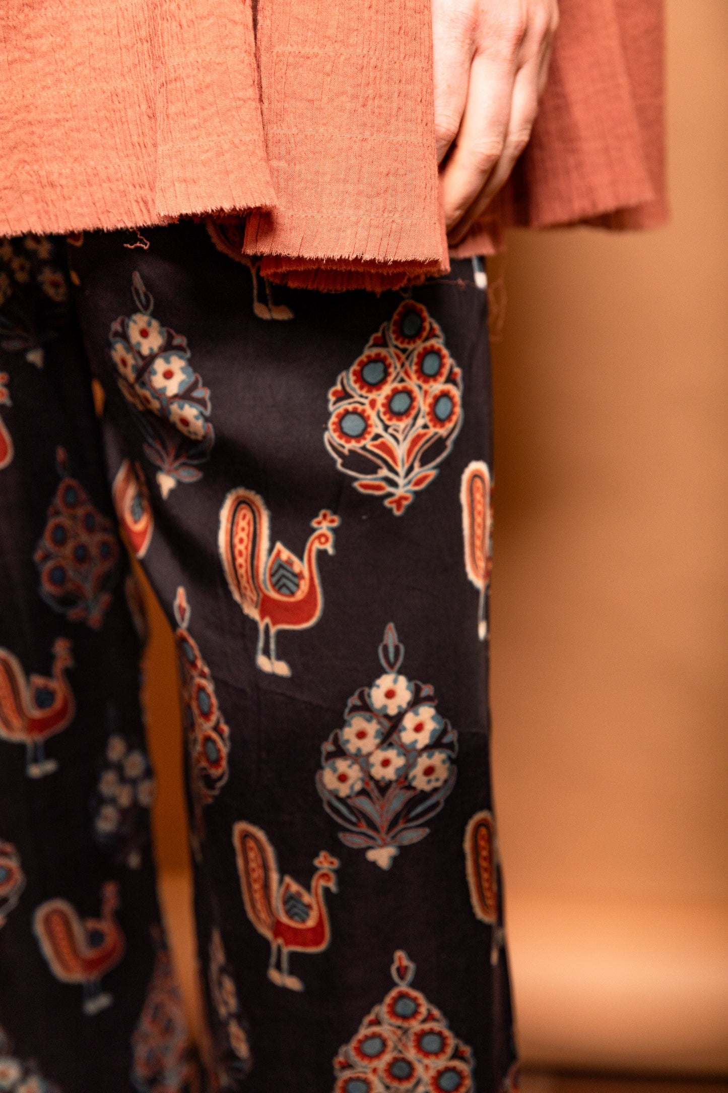 Ajrakh Block-Print Modal & Silk Simply Pant