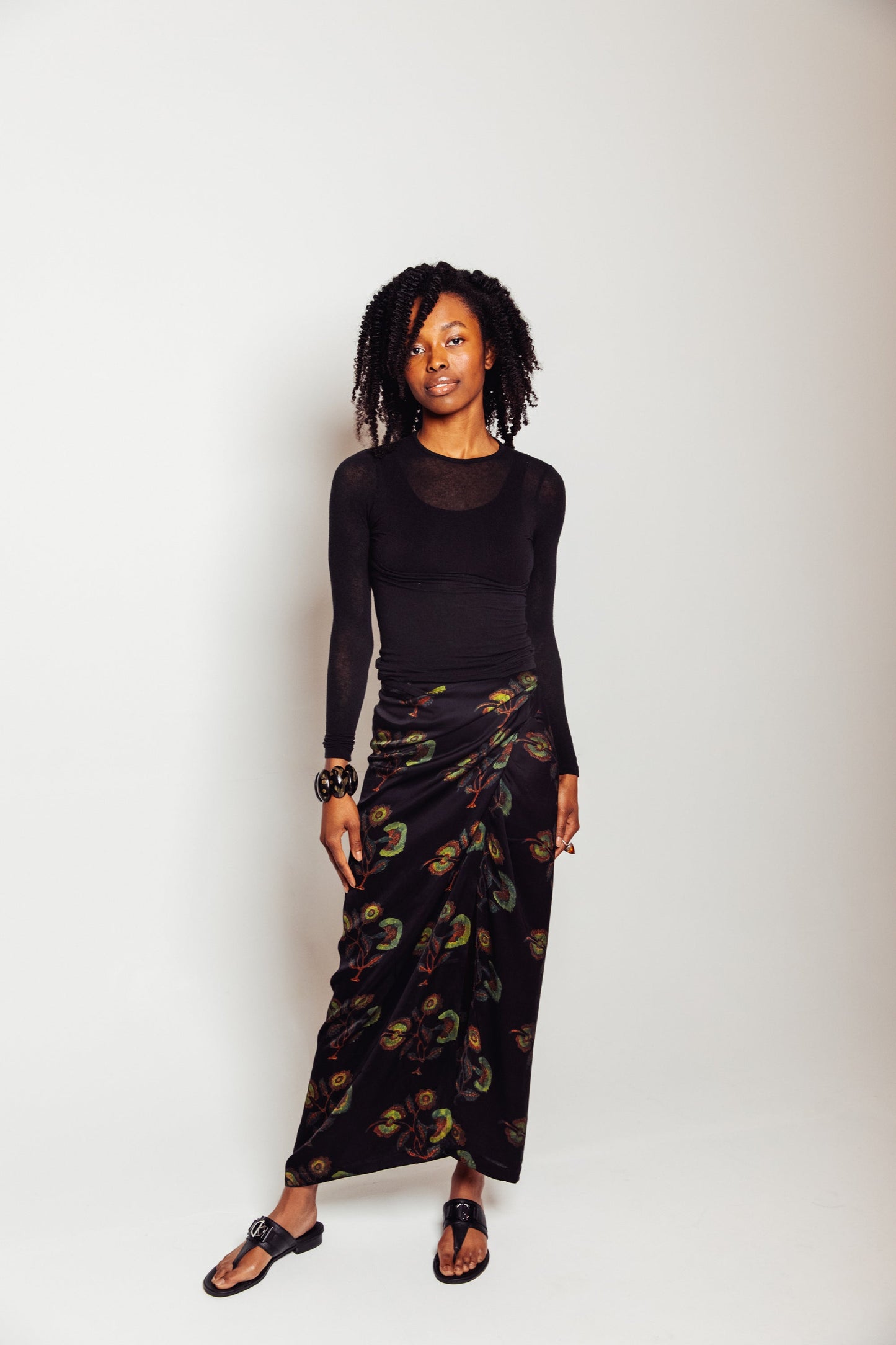 Ajrakh Block-Print Modal & Silk Twist Skirt