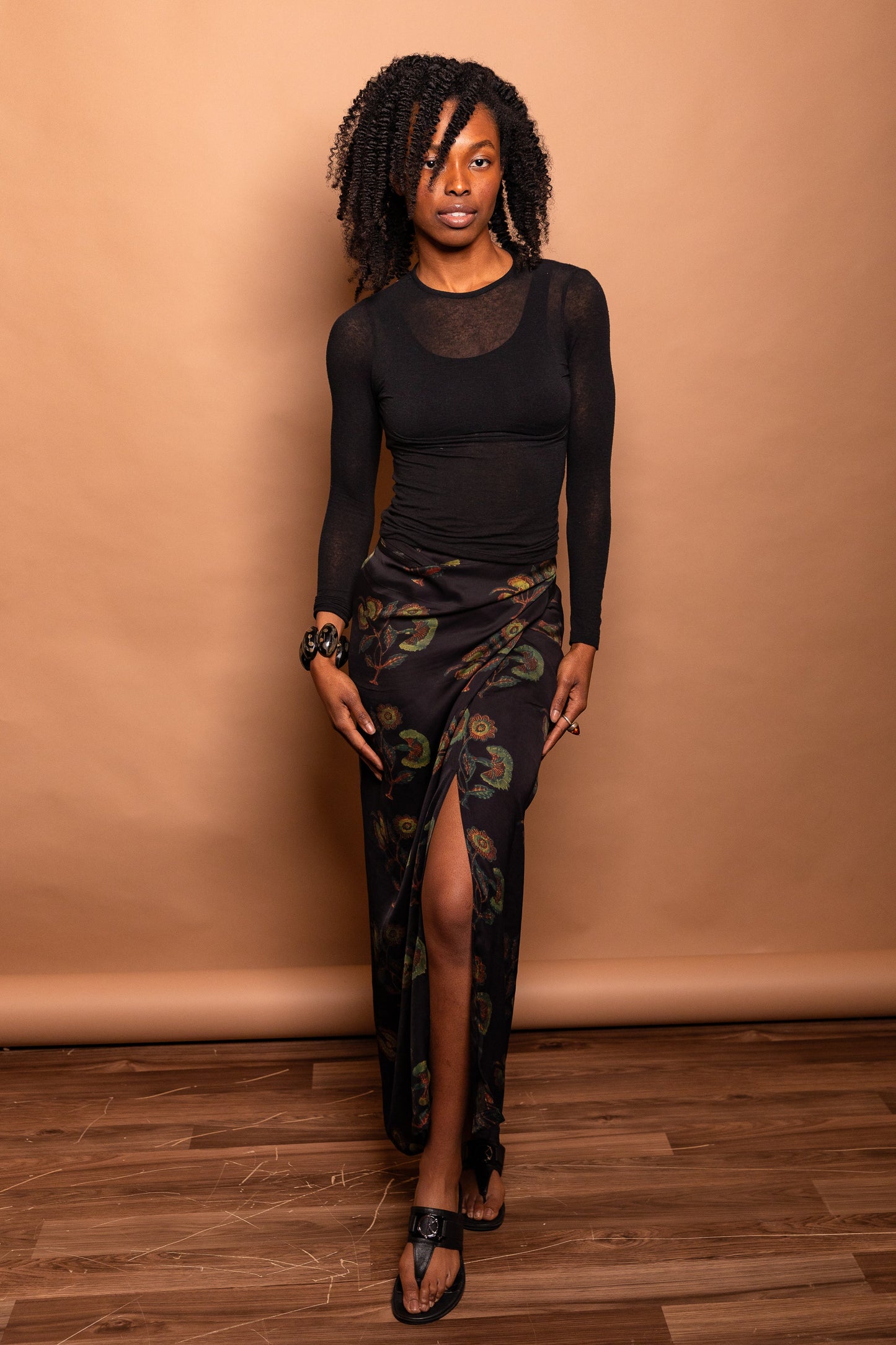 Ajrakh Block-Print Modal & Silk Twist Skirt