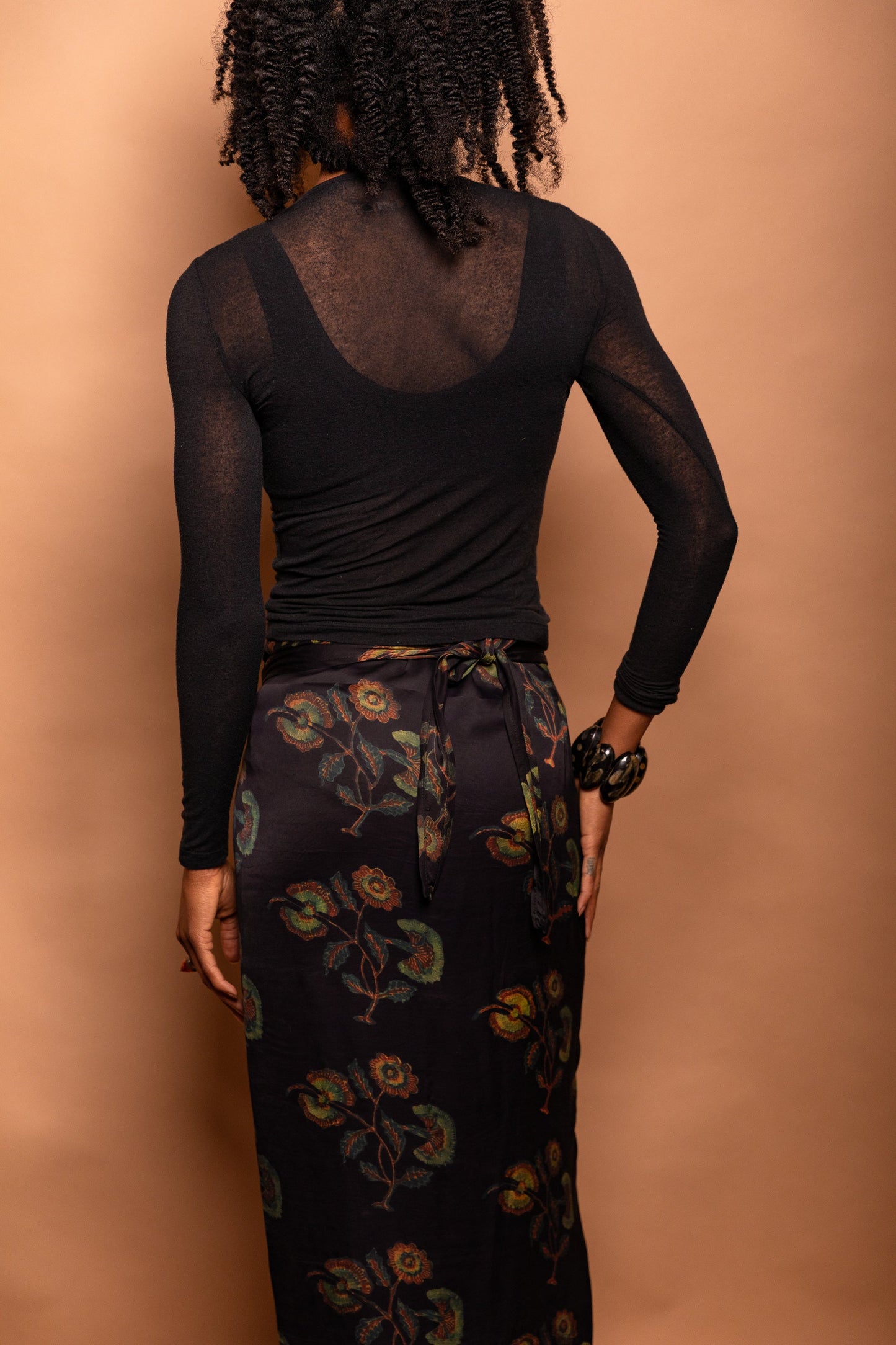 Ajrakh Block-Print Modal & Silk Twist Skirt