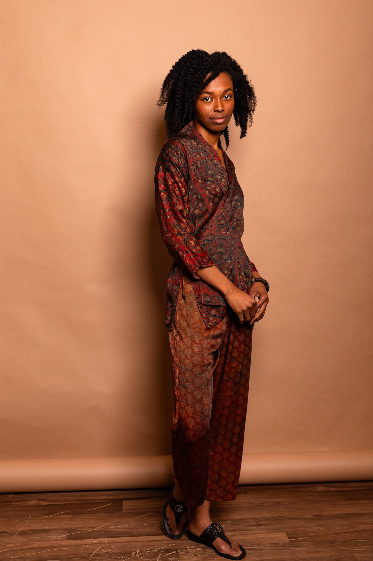 Ajrakh Block-Print Modal & Silk Simply Pant